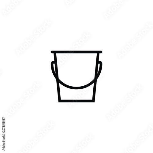 Bucket Pail Water Container Clean Line Icon