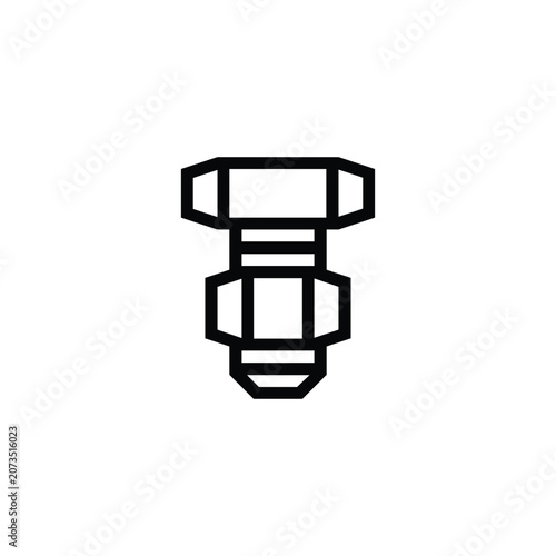 Bolt Nut Screw Hardware Fastener Line Icon
