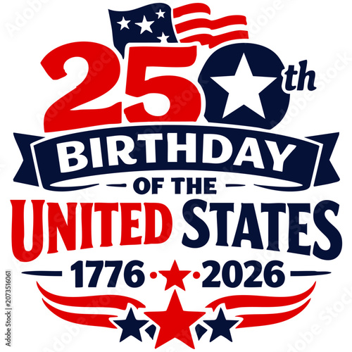 Tableau sur toile 250th birthday of the united states 1776-2026 USA semi quin centennial logo