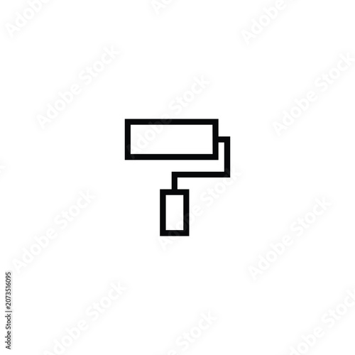 Paint Roller Wall Painting Renovation Line Icon
