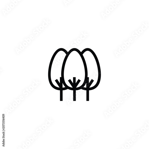 Forest Trees Nature Woodland Eco Line Icon