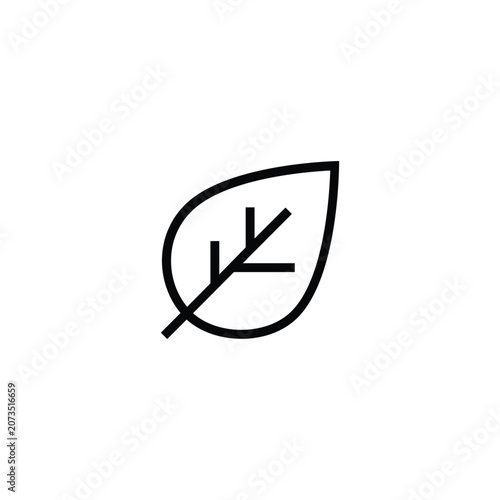 Single Leaf Nature Eco Organic Line Icon
