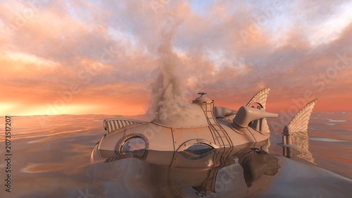 Foto 潜水艇　3DCGレンダリング