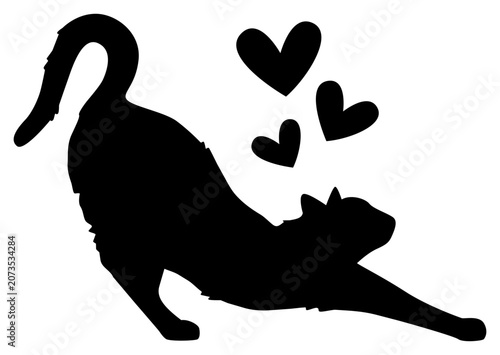 Cat Artwork | Kitty With Hearts | Vector Feline Design