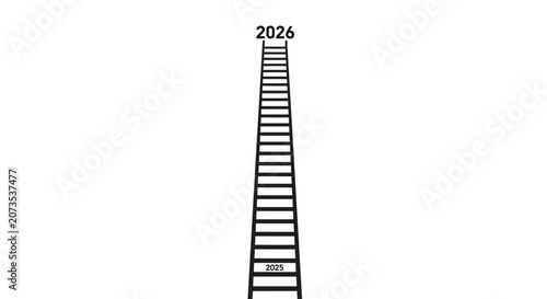A vertical ladder representing the progression of time from 2024 to 2026.