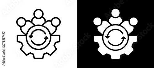 Konstfotografi Organizational Change Icon Set In Black And White Filled Style Collection
