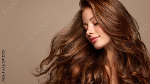 beautiful hair woman with stylish hairstyle, happy with beauty products, hair shampoo or conditioner, perfect healthy lovely shiny hair, fashion, modern, beauty, makeup, model, cosmetics