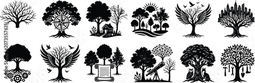Collection of Metaphorical and Conceptual Tree Design Icons
