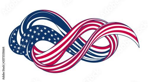 Fotografie American Flag Infinity Symbol Abstract Design