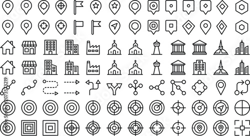 Foto CAD urban planning icon set