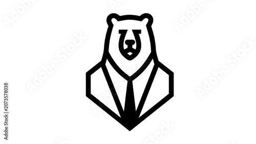 Bear businessman logo