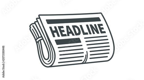 Photos Headline News Newspaper - Vector Illustration