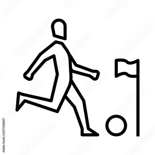 Corner kick icon with line style
