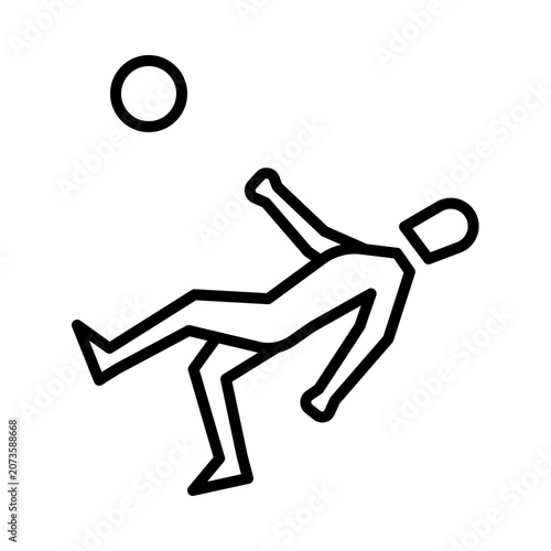 Bicycle kick icon with line style
