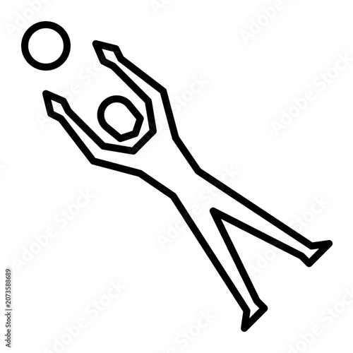 Goalkeeper icon with line style