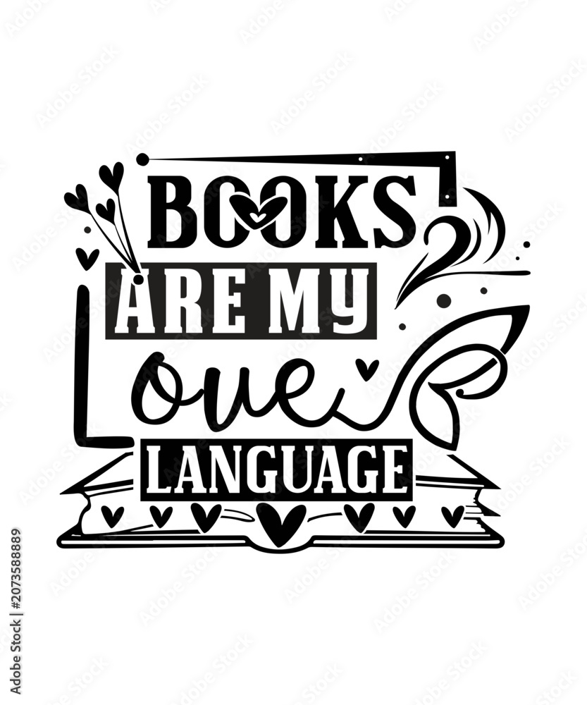 Fototapeta premium books are my love language svg