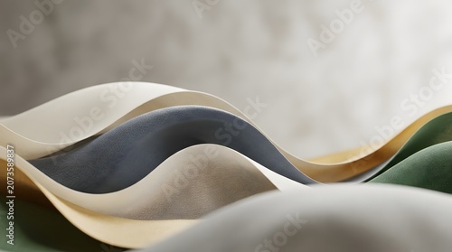 Abstract Wavy Fabric Layers