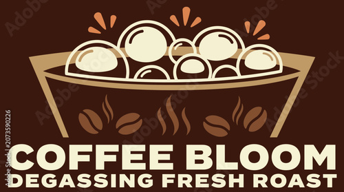 Konstfotografi Coffee Bloom Close-Up Bubbles Degassing Fresh Roast