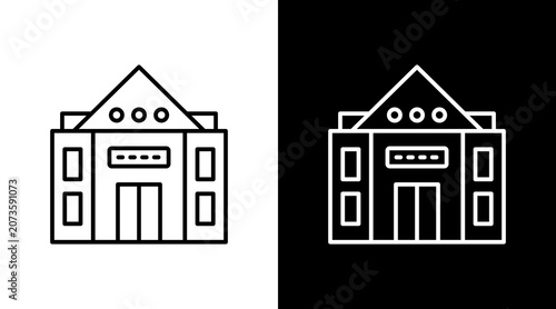 Foto Consulate Outline White Icon Set Design