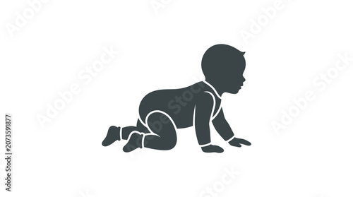 Tableau sur toile Baby crawling on hands and knees.