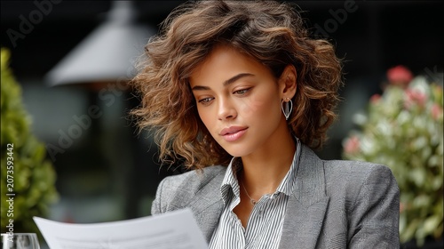 Lawyer analyzing real estate auction paperwork in a courtroom, emphasizing legal accuracy and diligence.