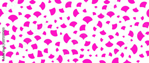Vibrant Pink Fan Shape Pattern on White Background - Abstract Geometric Design