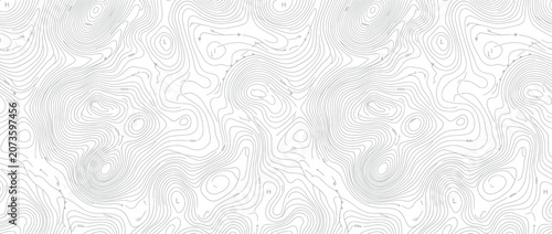 Topographic Map Contour Lines Background - Abstract Geography Pattern