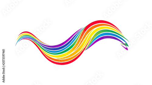 Vibrant Rainbow Wave Swirl - Abstract Colorful Design Element