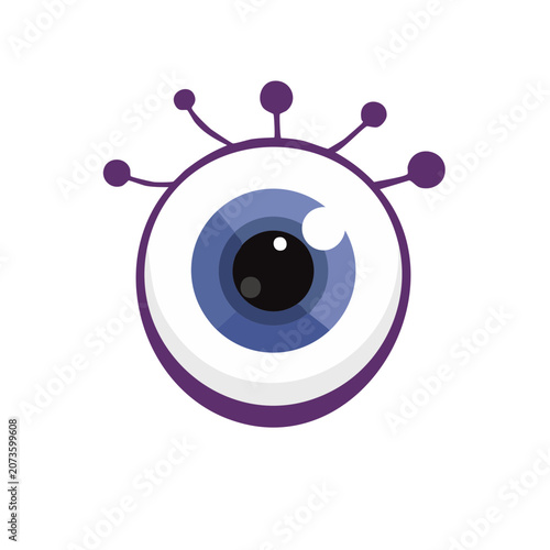 Futuristic eyeball with antennae vector illustration