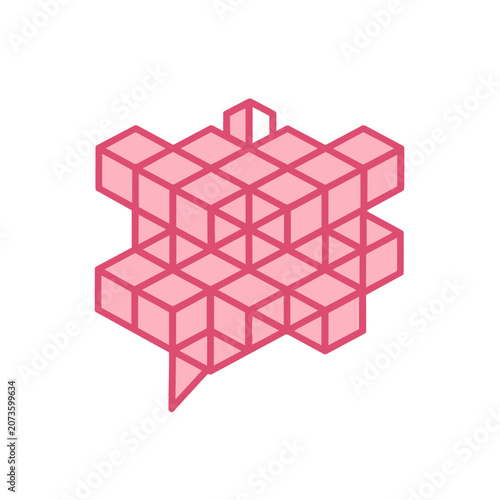 Isometric 3D Cube Grid Vector Illustration