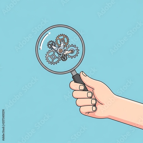 hand holding magnifying glass with world map
