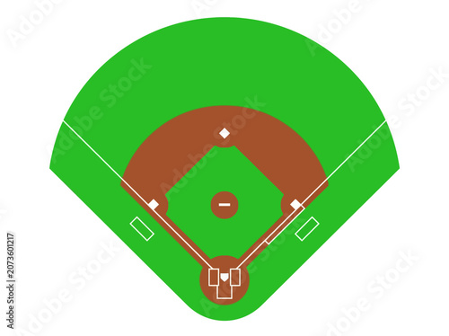 Canvas-taulu Baseball field layout with green grass and brown dirt infield