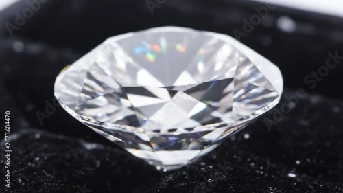 Slow Pan Close Up Of A Diamond Rotating Slowly 