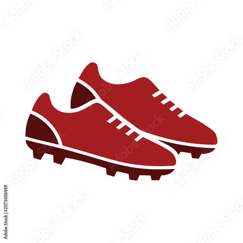 Red soccer cleats isolated on white background for sports equipment
