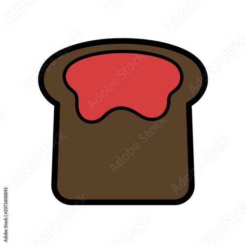 Flat illustration of toast with jam