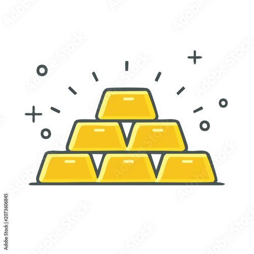 Gold bars pyramid vector illustration