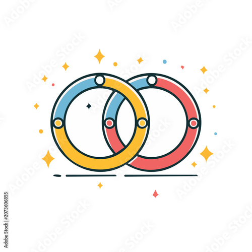 Interlocking Rings Vector Icon