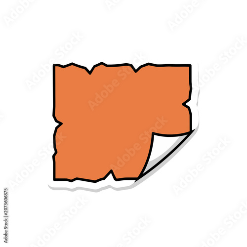 Orange paper sheet with folded corner vector