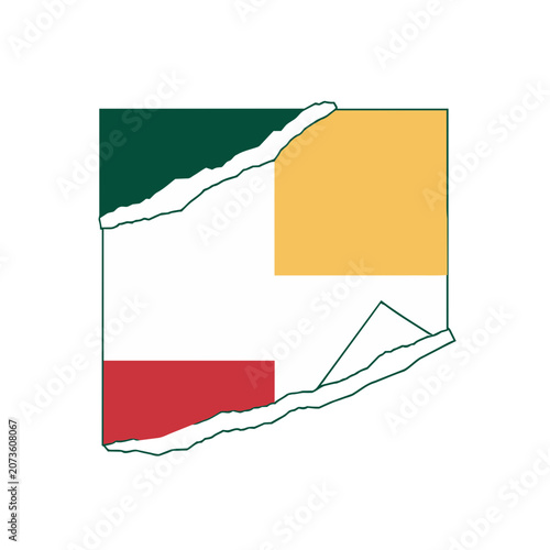 Italy map in national flag colors vector illustration