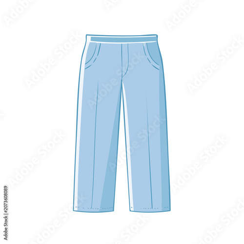 Light blue flat illustration of pants