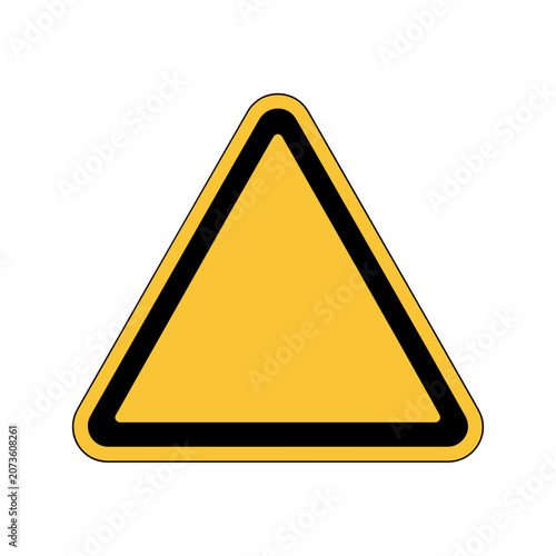Yellow warning triangle sign vector icon