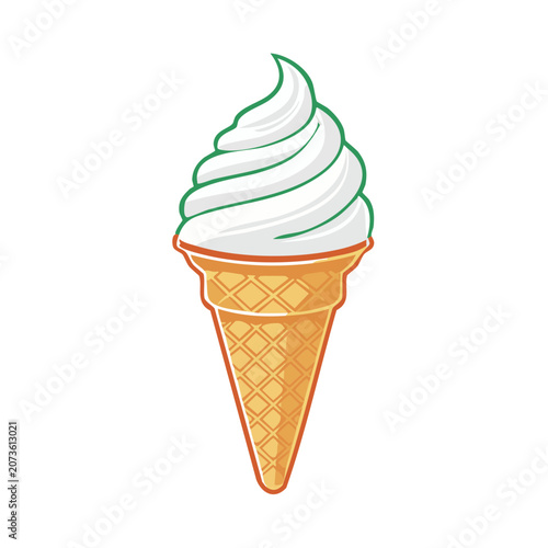 Flat vector illustration of ice cream cone