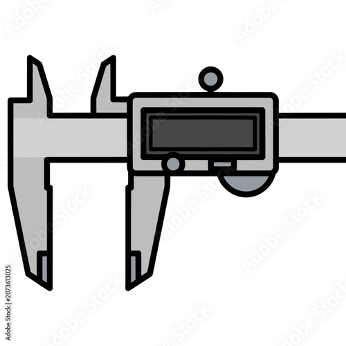 Flat vector illustration of a digital caliper