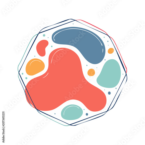 Abstract geometric blob design with organic shapes