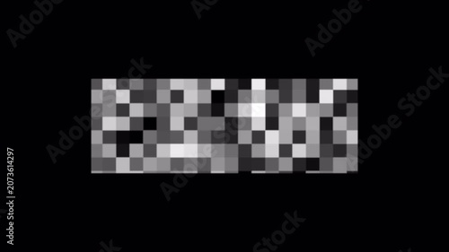 Pixel Censored Mosaic Bar Animation Overlay With Alpha Channel