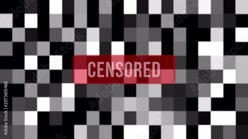 Censored Mosaic Overlay Animation With Alpha Channel