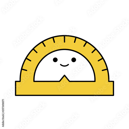 Smiling Protractor Vector Illustration