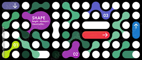 Obraz na plátně Abstract Geometric Shapes Background with Circles and Numbers