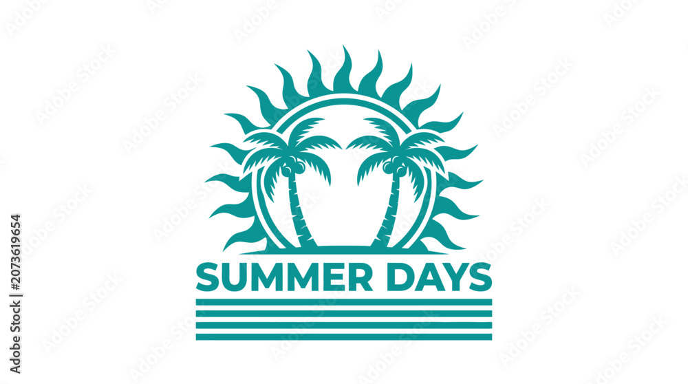 Obraz premium Summer vacation logo with palm trees.