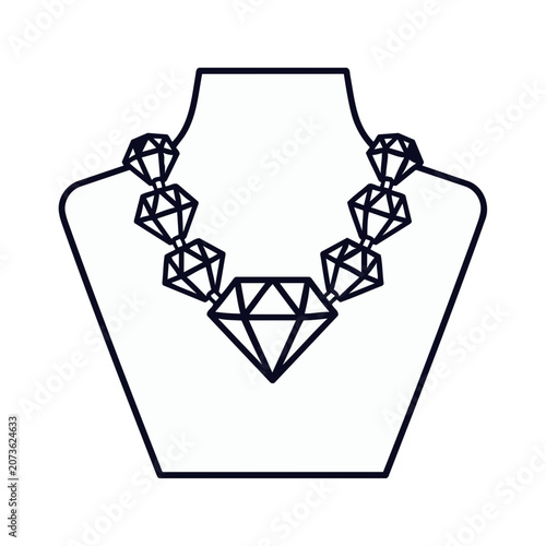 Minimalist Diamond Necklace Vector Illustration